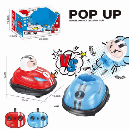 RC Toy 24G Super Battle Bumper Car Popup Doll Crash Bounce Ejection Light Childrens Remote Control Toys Gift for Parenting